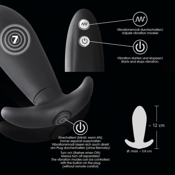 Vibrator anal plug med fjernbetjening