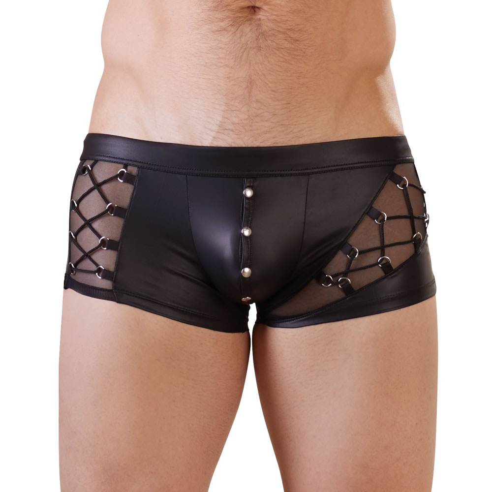 Herre Wetlook Pants med Snører og Nitter