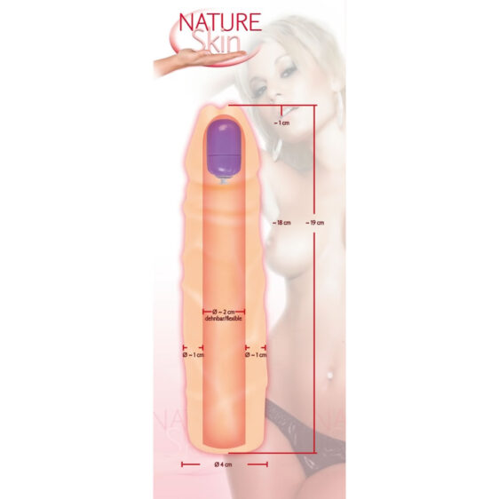 Nature Skin Penis Sleeve med Bullet Vibrator