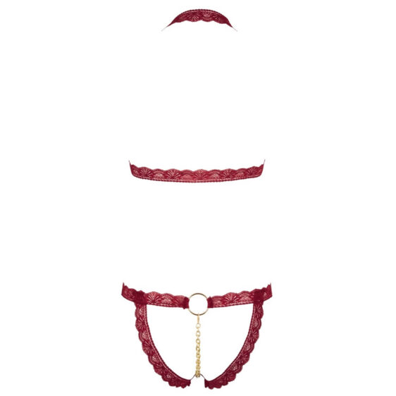 Open Lace Blonde Lingeri sæt med BH & Trusse