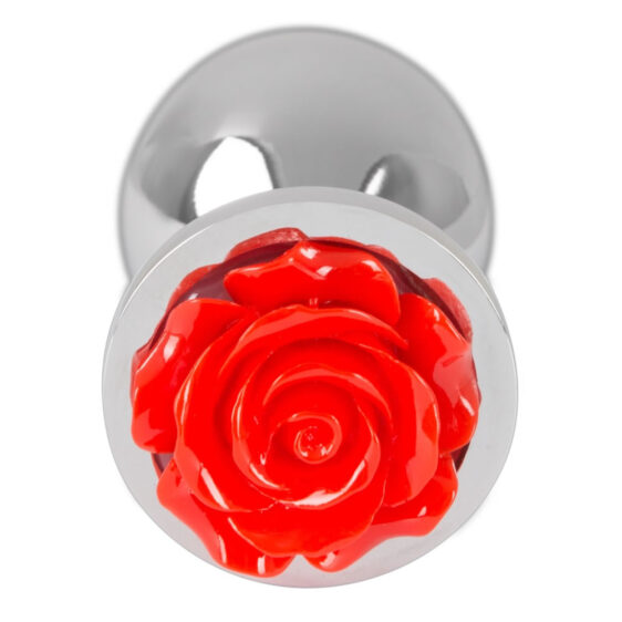 Aluminium Anal Plug med Rose i Bunden