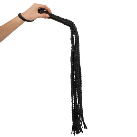 9 halet flogger pisk i læder