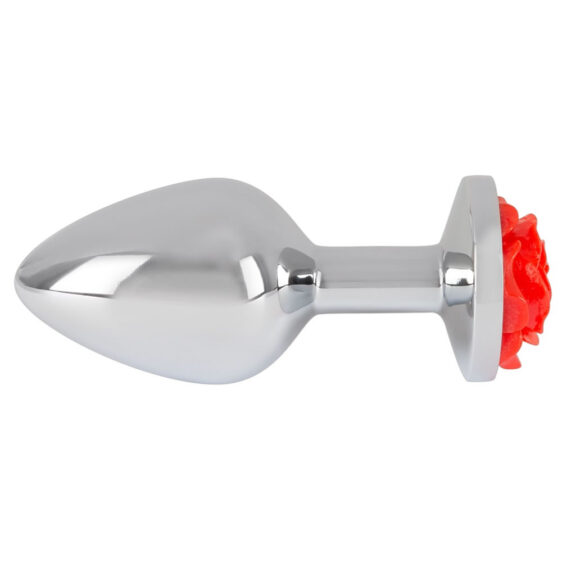 Aluminium Anal Plug med Rose i Bunden