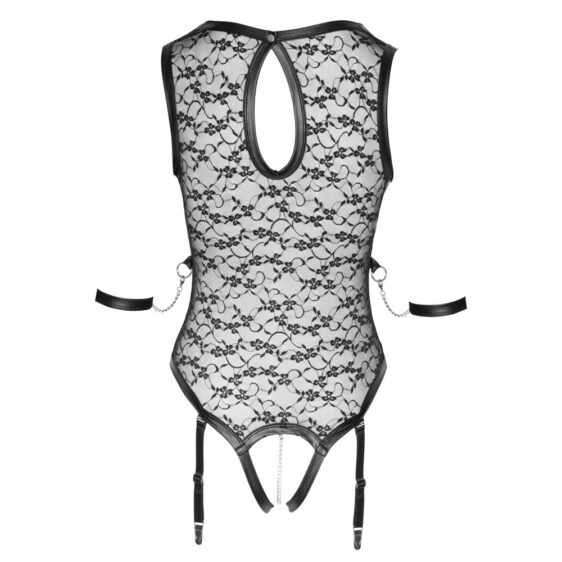 Blonde Bondage Body med Håndlænker og Strømpeholdere