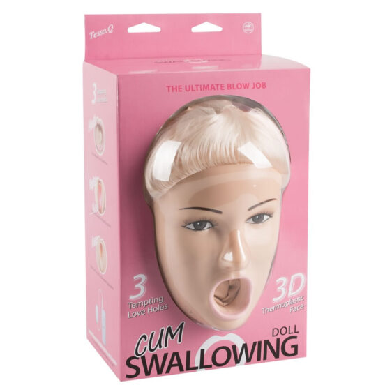 Lolitadukke Cum Swallowing Tessa med 3D ansigt