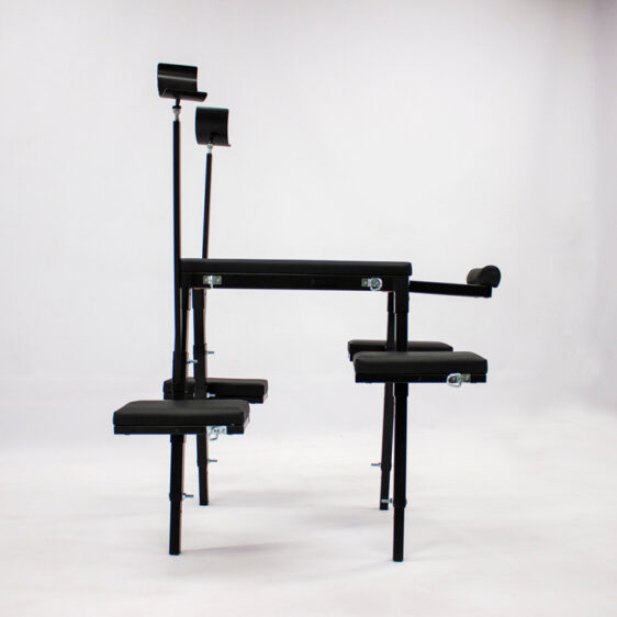 bondage bench with legs stirrups