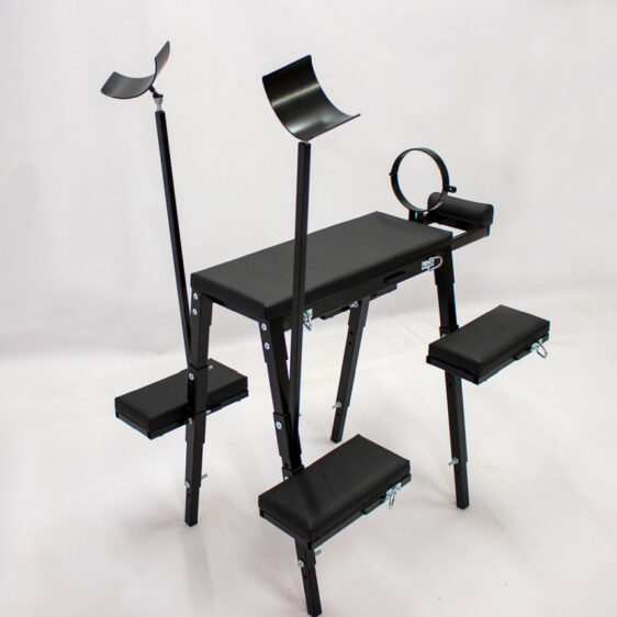 bondage bench with legs stirrups