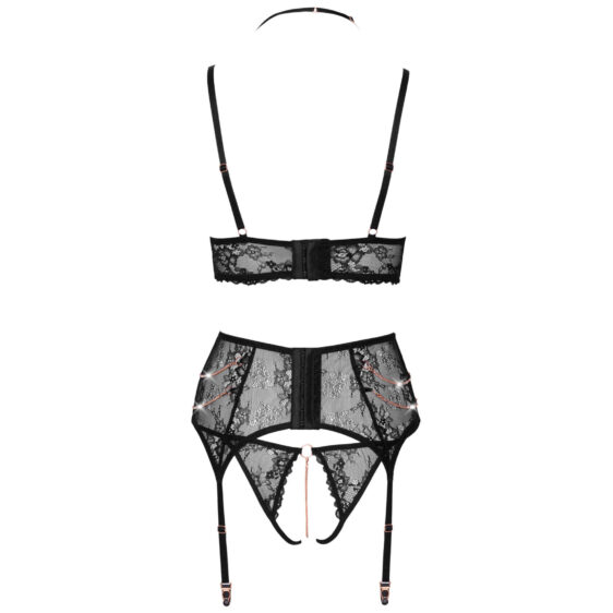 Abierta Fina Elise Lingeri Sæt med Strømpeholdere