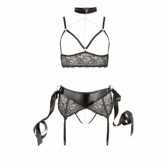 Bondage Lingeri Sæt med Satin Håndjern