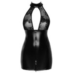 Noir Wetlook Kjole med Transparent Top
