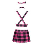 Skolepige kostume i Pink med Skotsktern
