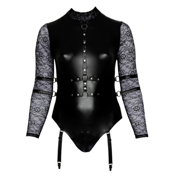 Wetlook Body med Blonde Ærmer og Armlænker