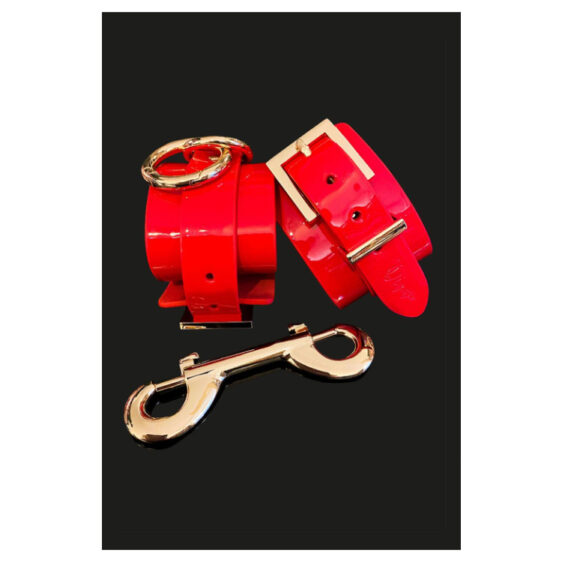 High Gloss Ankle Cuffs - Red