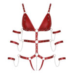 Bad Kitty Body Harness i Rød Wetlook