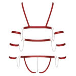 Bad Kitty Body Harness i Rød Wetlook