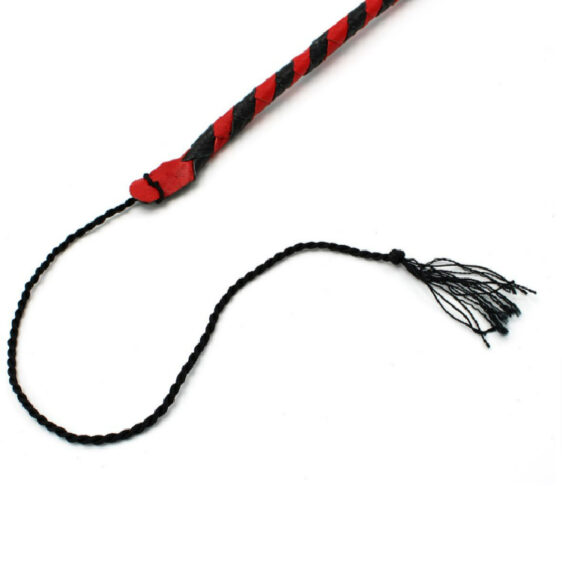 Leather Tail Black & Red 120 cm