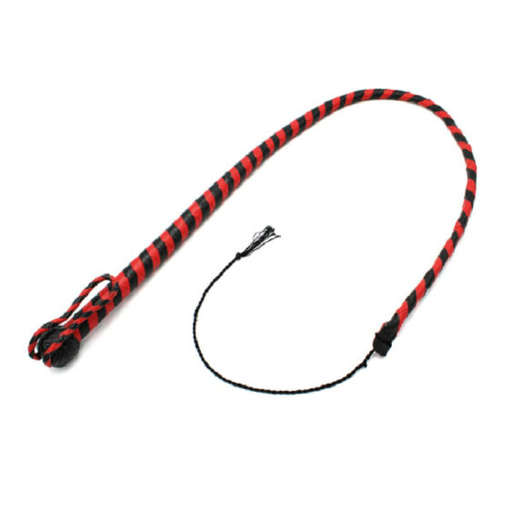 Leather Tail Black & Red 120 cm