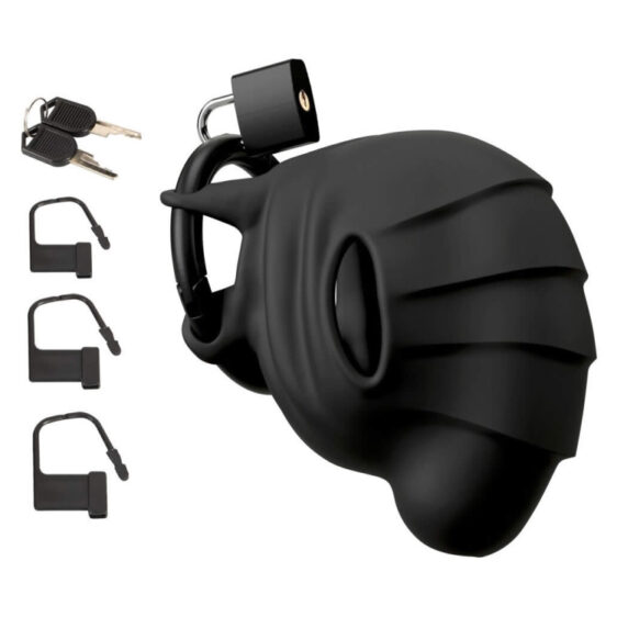 Black Velvets Silikone Cock & Ball Chastity Cage