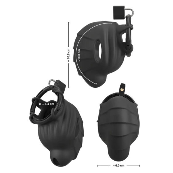 Black Velvets Silikone Cock & Ball Chastity Cage