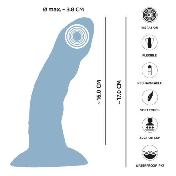 Heart Guy Blue Vibrator med Sugekop