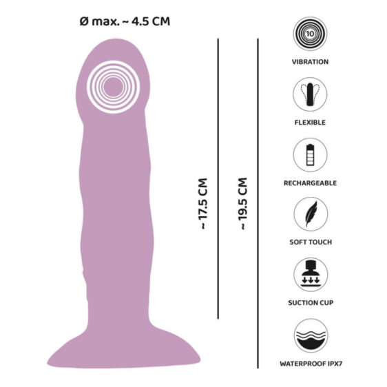 Heart Guy Purple Vibrator med Sugekop