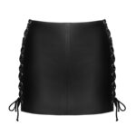 Læder Nederdel med Snører på Siderne 6 Læder Nederdel med Snører på Siderne