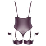 Lilla Plus Size Wetlook Body med Strømpebånd og Håndjern