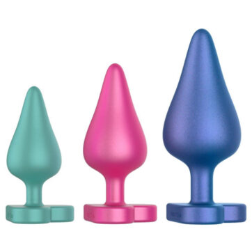 Luster Anal Plug Træningssæt med 3 stk i Metallisk Look