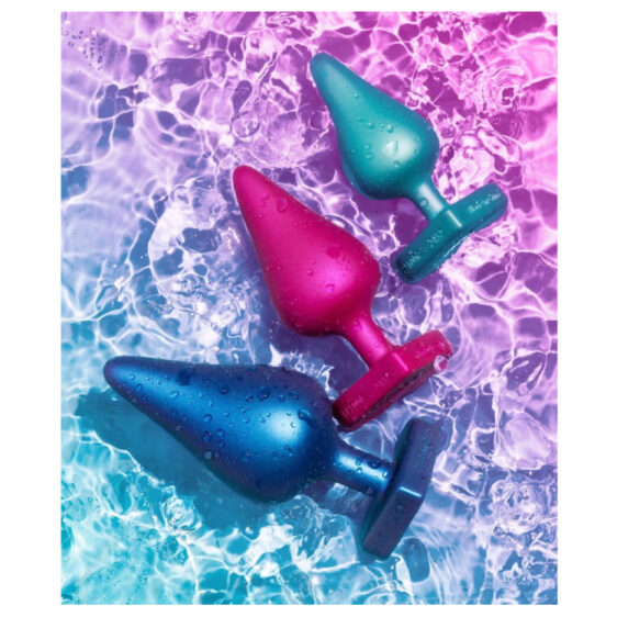 Luster Anal Plug Træningssæt med 3 stk i Metallisk Look