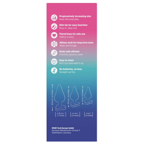 Luster Anal Plug Træningssæt med 3 stk i Metallisk Look