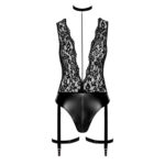 Noir Wetlook Body med Blonde Top og Perlekæde