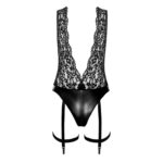 Noir Wetlook Body med Blonde Top og Perlekæde