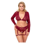 Plus Size Blonde Top og Bundløse Hofteholder Trusse