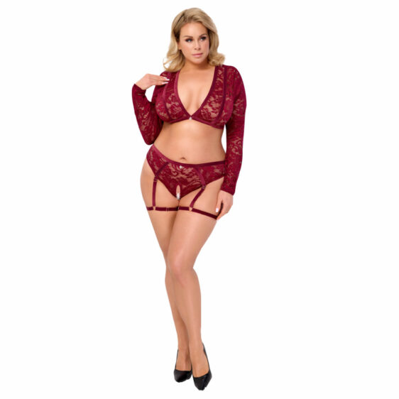 Plus Size Blonde Top og Bundløse Hofteholder Trusse