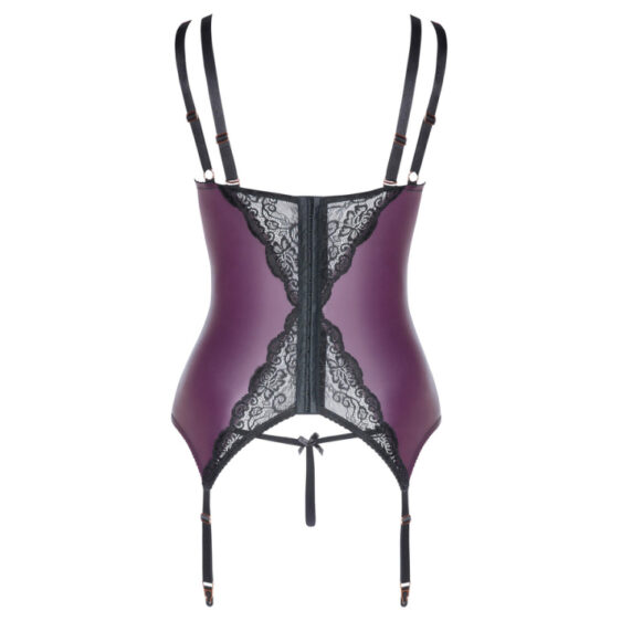 Plus Size Blonde og Wetlook Bustier med Åbne Trusser