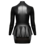 Plus Size Wetlook Kjole med Peplum og Håndjern