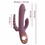 Slim Triple Plum Vibrator med Klitoris Stimulator og Anal Kæde