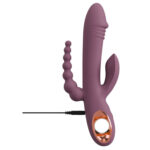 Slim Triple Plum Vibrator med Klitoris Stimulator og Anal Kæde