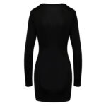 Sort Kjole med Draperede Front Cut-outs