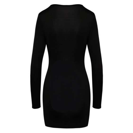 Sort Kjole med Draperede Front Cut-outs