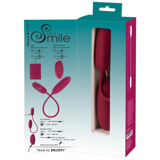 Sweet Smile Shaking & Vibrating Trådløs Duo Vibrator Æg