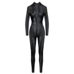 Wetlook Catsuit med Slangeskinds Look i Sort