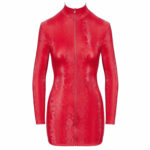Wetlook Kjole i Rød med Snake Skin Mønster