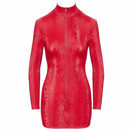 Wetlook Kjole i Rød med Snake Skin Mønster