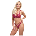 BH Sæt i Rød Wetlook med Stringdetaljer