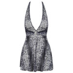 Kort Kjole med Snake Print