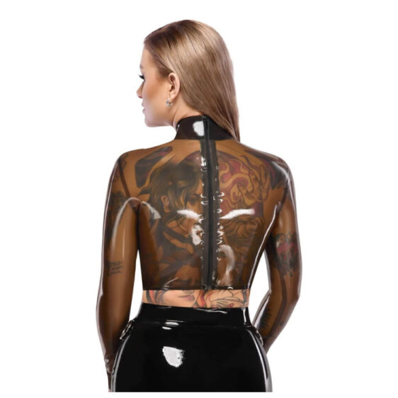 Smoky Transparent Latex Crop Top