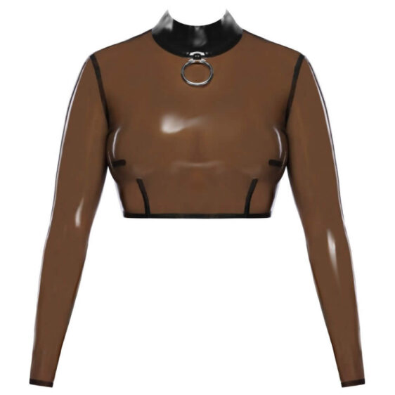 Smoky Transparent Latex Crop Top