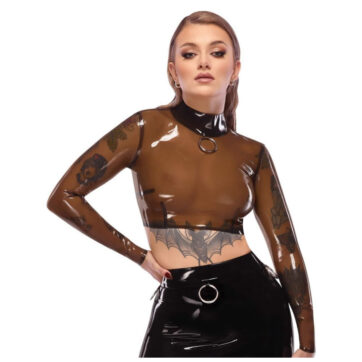 Smoky Transparent Latex Crop Top