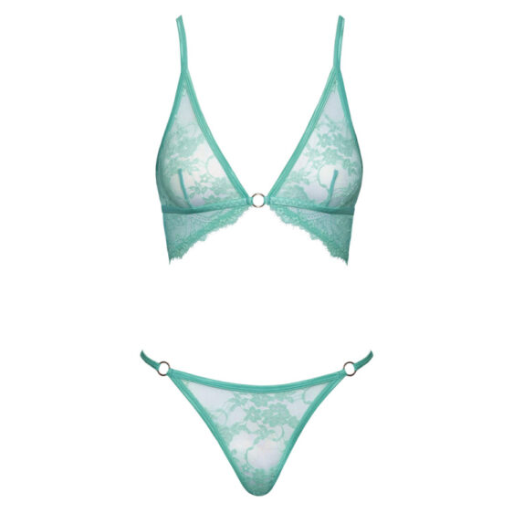 Fantasy Blonde BH og G-streng Sæt i Mint Grøn
